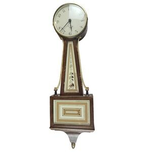 Seth Thomas Banjo clock four jeweled mechanism April 1954 not‎ running flaws